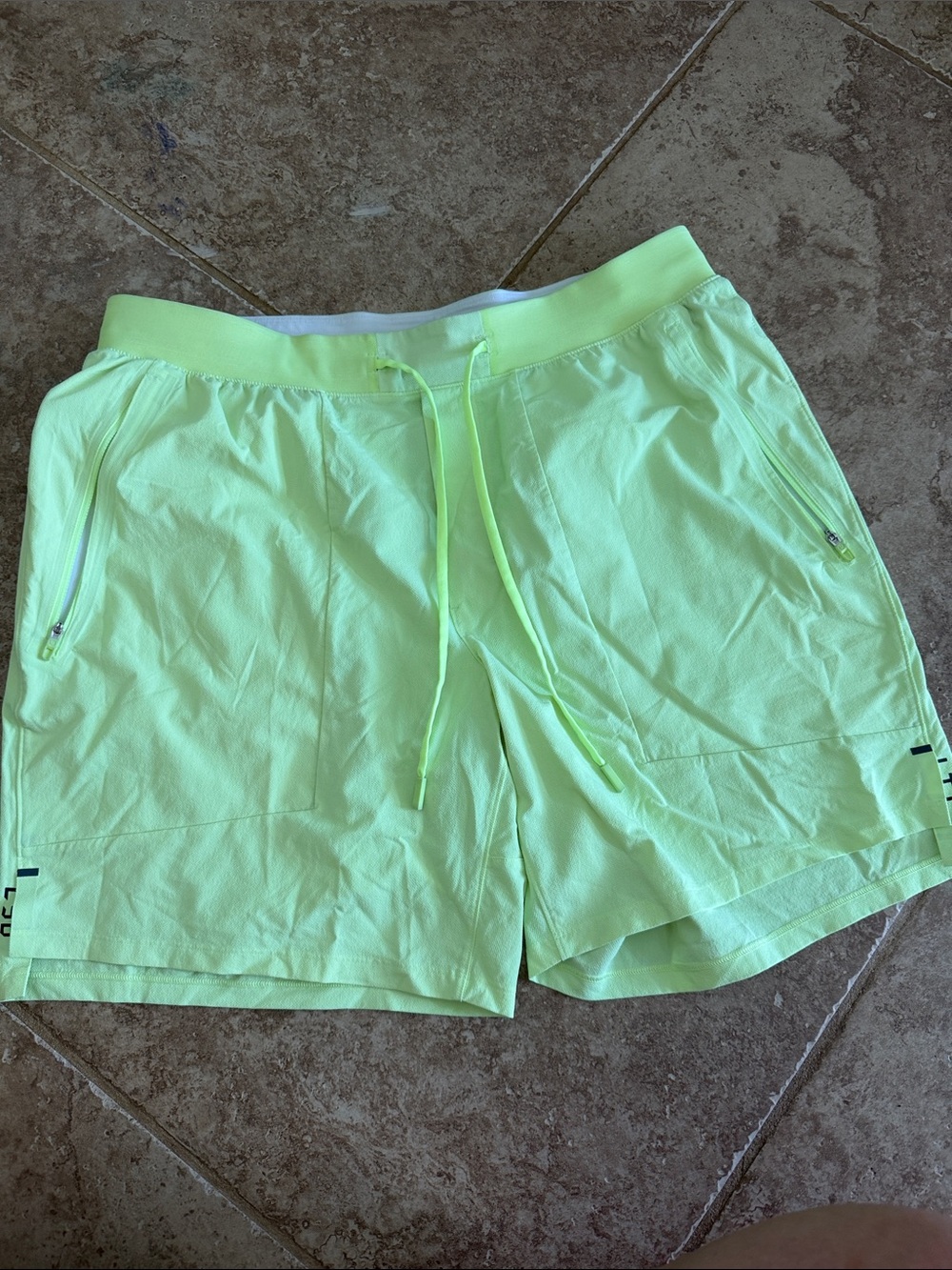 lululemon athletica Neon Yellow Performance Drawstring Shorts
